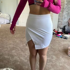 FOREVER 21 asymmetrical white bodycon skirt